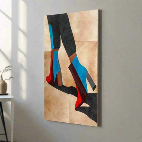 The Femme Stride - Bovine Leather Wall Art ( 5 ft x 3 ft)