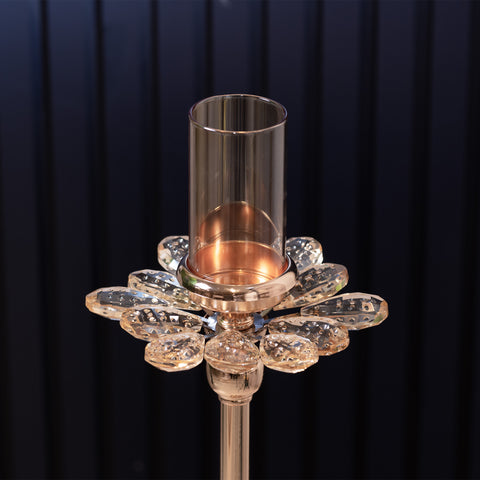 The Artisan's Shine Metal & Glass Lotus Shaped Candle Holder - Style 1