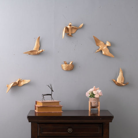 Angel of Prosperity - Birds Wall Decor - Gold