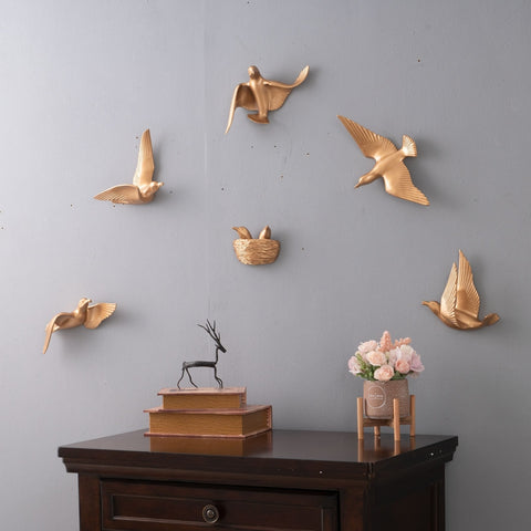 Angel of Prosperity - Birds Wall Decor - Gold