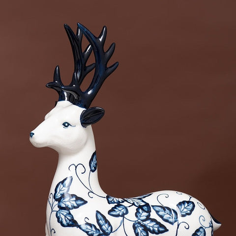 Showpiece The Scintillating Reindeer - Porcelain Table Showpieces (Set of 2)